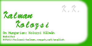 kalman kolozsi business card