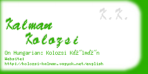 kalman kolozsi business card